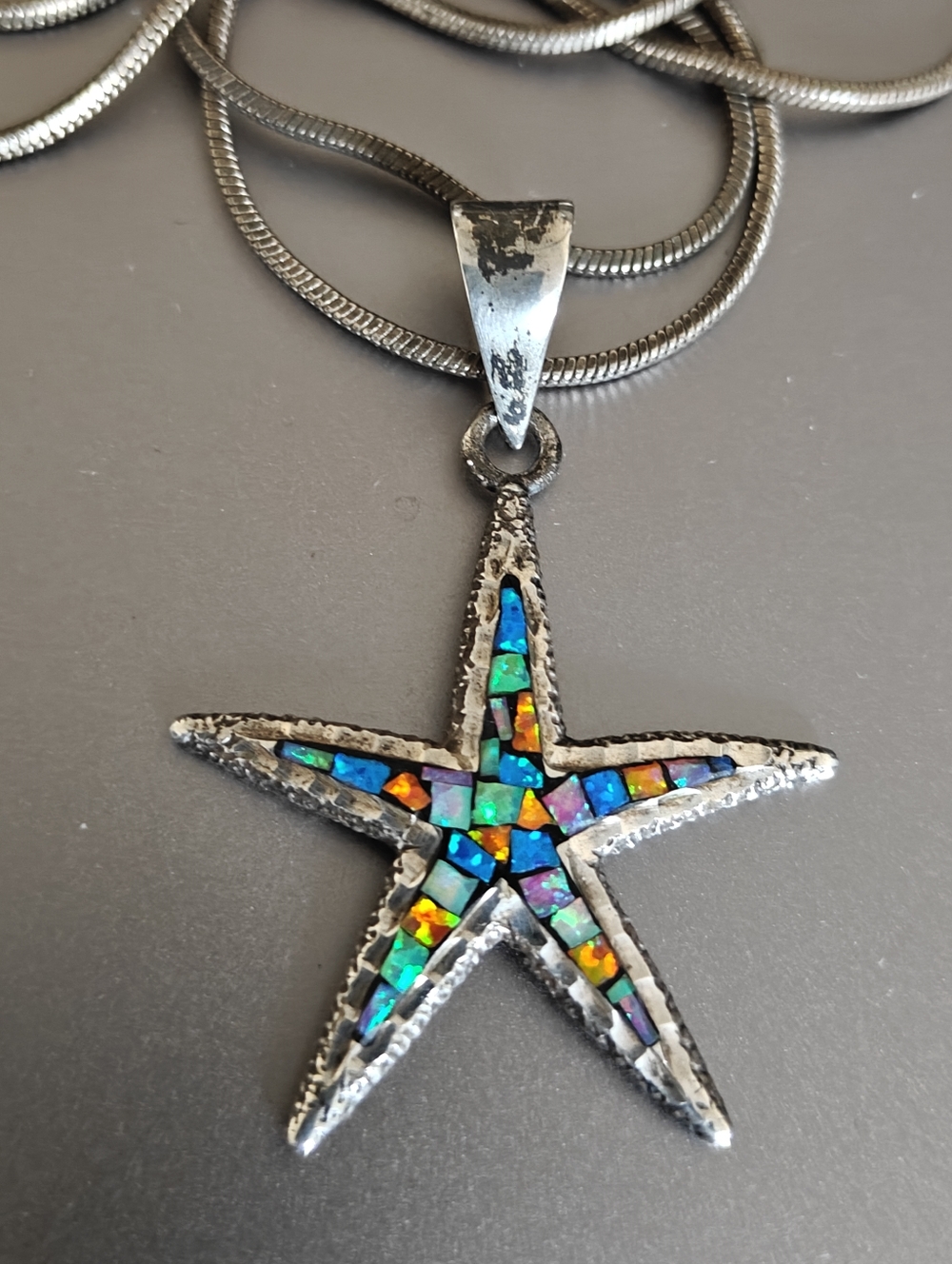 Vintage Cardenas Taxco Starfish Pendant Silver 950 Snake Chain Necklace - Picture 10 of 16